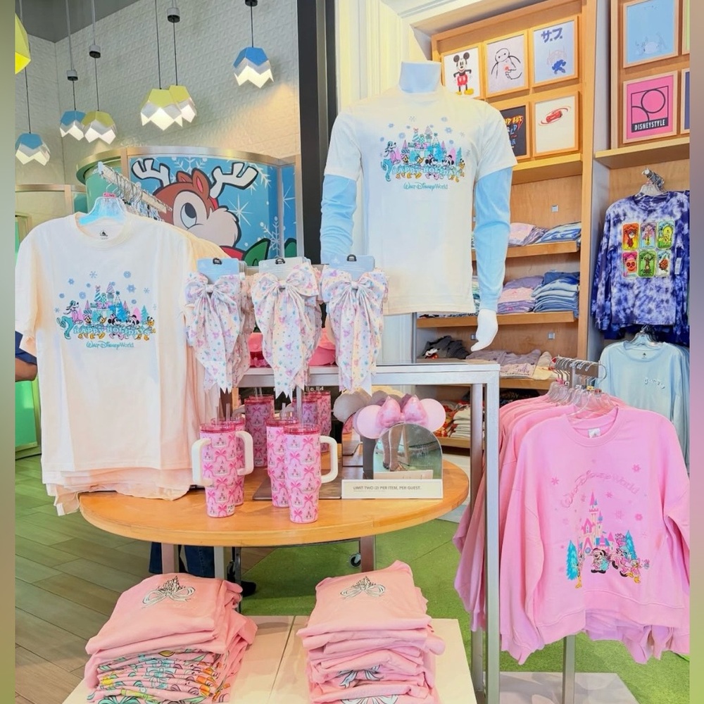 Pink Walt Disney World Christmas Women Sweatshirt - Picture 2 of 8